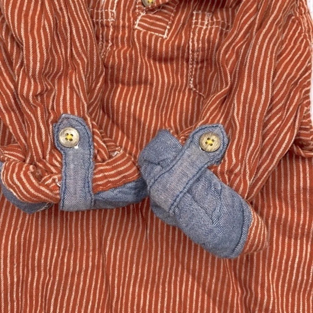Osh Kosh burnt orange button up little boys shirt size 2T